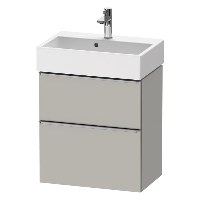 Duravit D-Neo Waschtischunterbau Compact 58,4 x 62,5 cm, 2 Auszüge, Griff edelstahl gebürstet