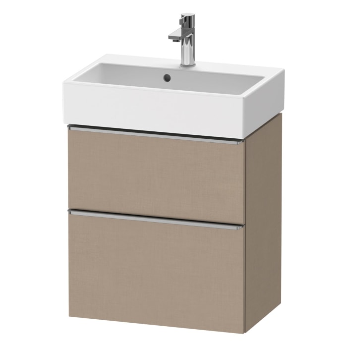 Duravit D-Neo Waschtischunterbau Compact 58,4 x 62,5 cm, 2 Auszüge, Griff edelstahl gebürstet