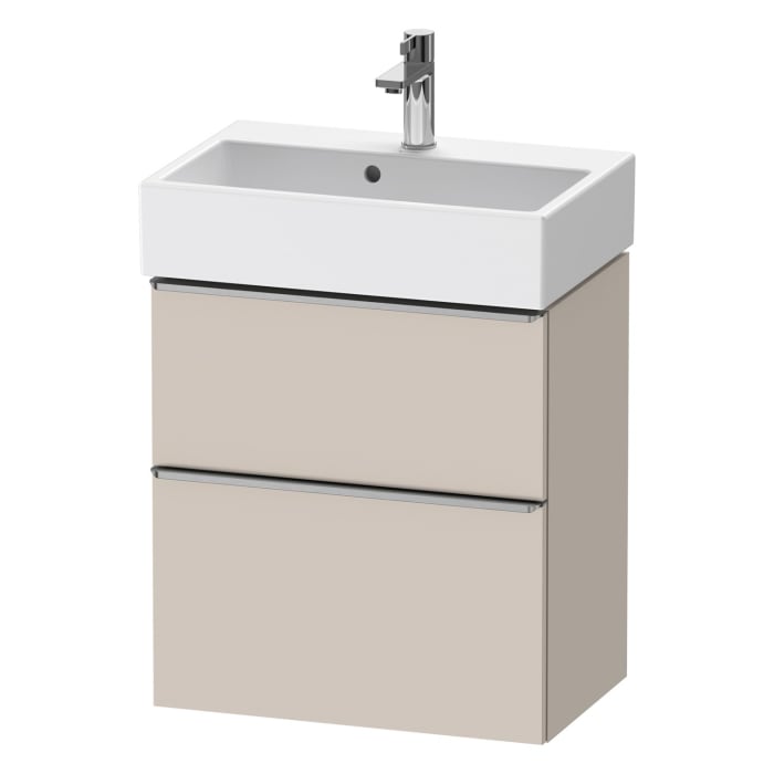 Duravit D-Neo Waschtischunterbau Compact 58,4 x 62,5 cm, 2 Auszüge, Griff edelstahl gebürstet
