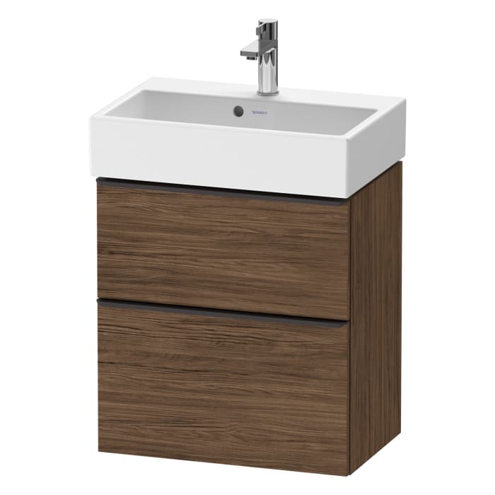 Duravit D-Neo Waschtischunterbau Compact 58,4 x 62,5 cm, 2 Auszüge, Griff diamantschwarz