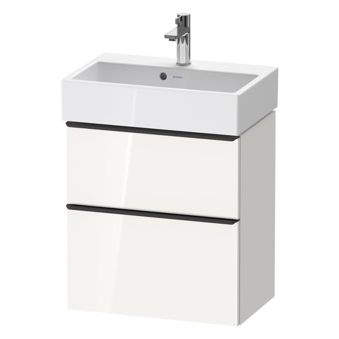 Duravit D-Neo Waschtischunterbau Compact 58,4 x 62,5 cm, 2 Auszüge, Griff diamantschwarz