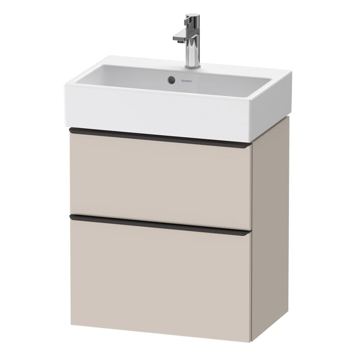 Duravit D-Neo Waschtischunterbau Compact 58,4 x 62,5 cm, 2 Auszüge, Griff diamantschwarz