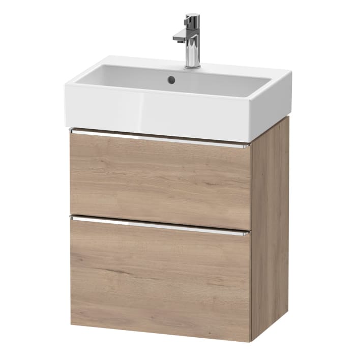 Duravit D-Neo Waschtischunterbau Compact 58,4 x 62,5 cm, 2 Auszüge, Griff chrom