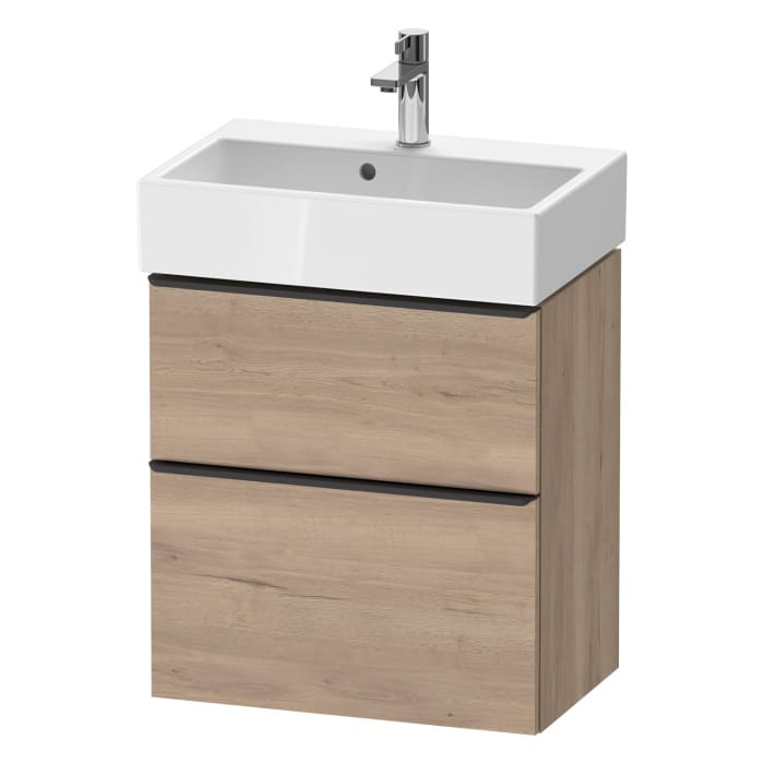 Duravit D-Neo Waschtischunterbau Compact 58,4 x 62,5 cm, 2 Auszüge, Griff diamantschwarz