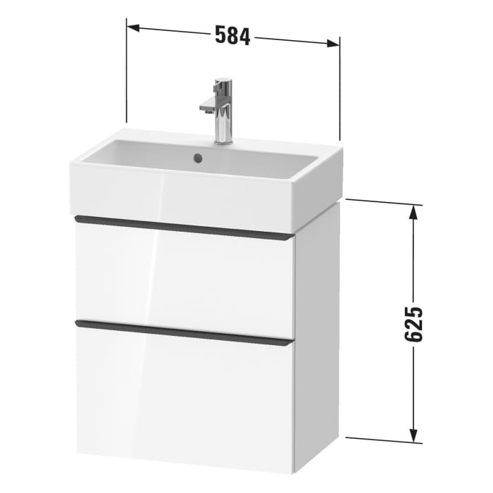 Duravit D-Neo Waschtischunterbau Compact 58,4 x 62,5 cm, 2 Auszüge, Griff bronze gebürstet
