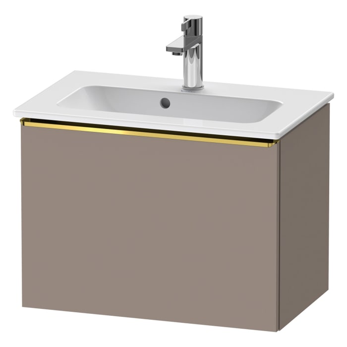Duravit D-Neo Waschtischunterbau Compact 61 x 44 cm, 1 Auszug, Griff gold poliert