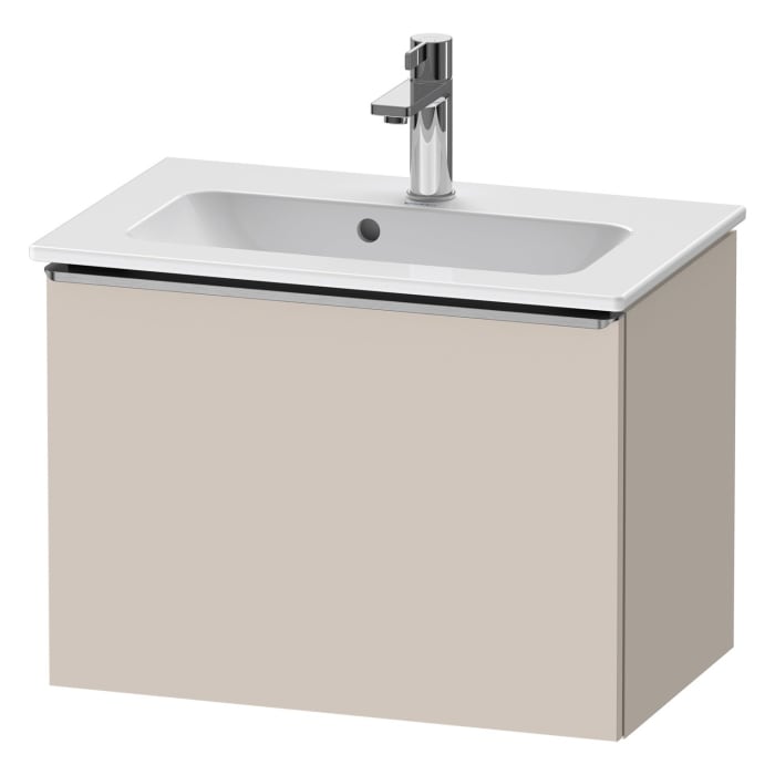 Duravit D-Neo Waschtischunterbau Compact 61 x 44 cm, 1 Auszug, Griff edelstahl gebürstet