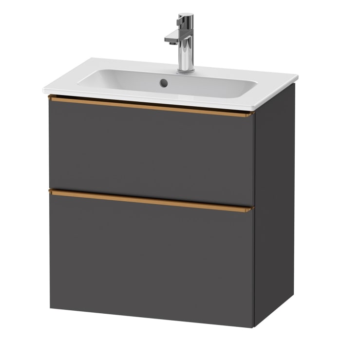 Duravit D-Neo Waschtischunterbau Compact 61 x 62,5 cm, 2 Auszüge, Griff bronze gebürstet