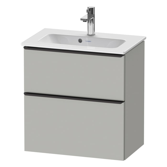 Duravit D-Neo Waschtischunterbau Compact 61 x 62,5 cm, 2 Auszüge, Griff diamantschwarz