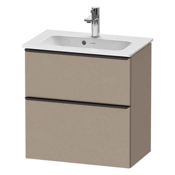 Duravit D-Neo Waschtischunterbau Compact 61 x 62,5 cm, 2 Auszüge, Griff diamantschwarz