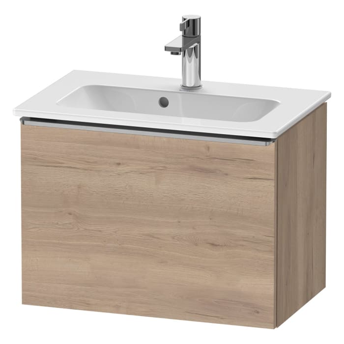 Duravit D-Neo Waschtischunterbau Compact 61 x 44 cm, 1 Auszug, Griff edelstahl gebürstet