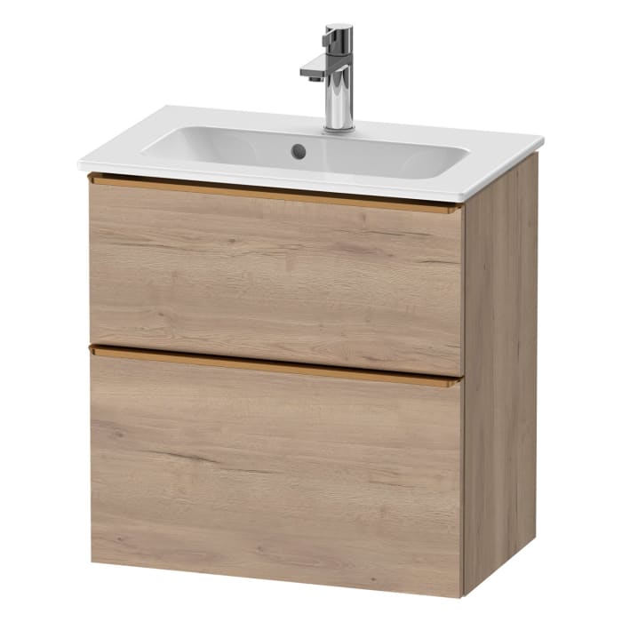 Duravit D-Neo Waschtischunterbau Compact 61 x 62,5 cm, 2 Auszüge, Griff bronze gebürstet