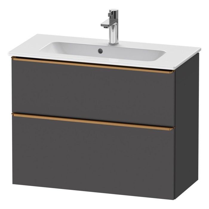 Duravit D-Neo Waschtischunterbau Compact 81 x 62,5 cm, 2 Auszüge, Griff bronze gebürstet