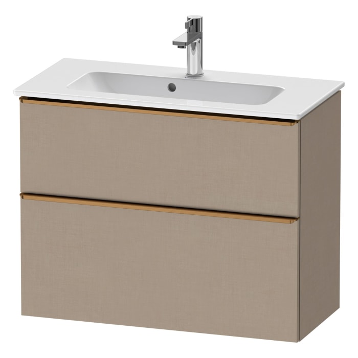 Duravit D-Neo Waschtischunterbau Compact 81 x 62,5 cm, 2 Auszüge, Griff bronze gebürstet