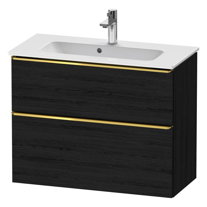 Duravit D-Neo Waschtischunterbau Compact 81 x 62,5 cm, 2 Auszüge, Griff gold poliert