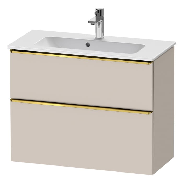 Duravit D-Neo Waschtischunterbau Compact 81 x 62,5 cm, 2 Auszüge, Griff gold poliert