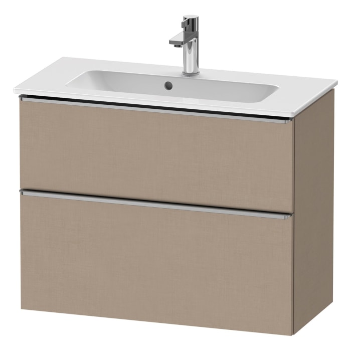 Duravit D-Neo Waschtischunterbau Compact 81 x 62,5 cm, 2 Auszüge, Griff edelstahl gebürstet