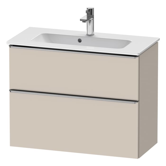 Duravit D-Neo Waschtischunterbau Compact 81 x 62,5 cm, 2 Auszüge, Griff edelstahl gebürstet
