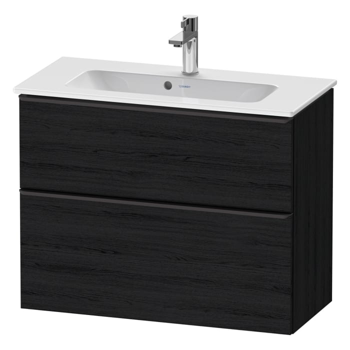 Duravit D-Neo Waschtischunterbau Compact 81 x 62,5 cm, 2 Auszüge, Griff diamantschwarz