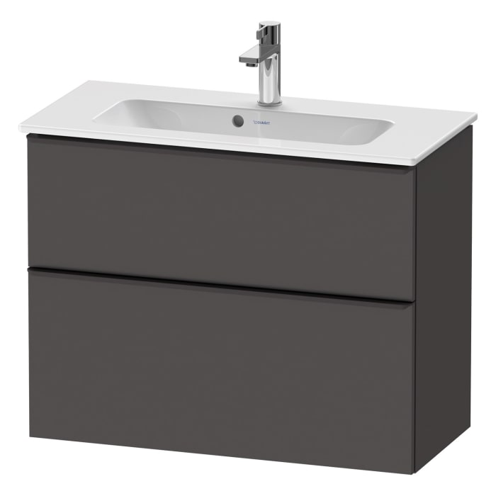 Duravit D-Neo Waschtischunterbau Compact 81 x 62,5 cm, 2 Auszüge, Griff diamantschwarz