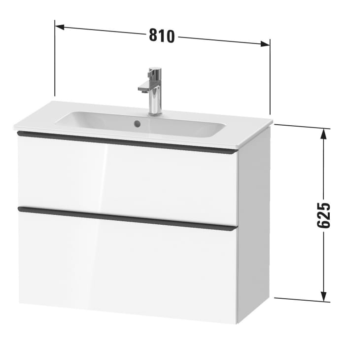 Duravit D-Neo Waschtischunterbau Compact 81 x 62,5 cm, 2 Auszüge, Griff bronze gebürstet