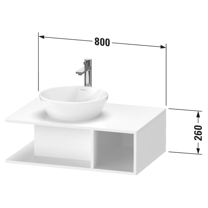 Duravit D-Neo Waschtischunterbau wandhängend, 1 offenes Fach rechts, 80 cm