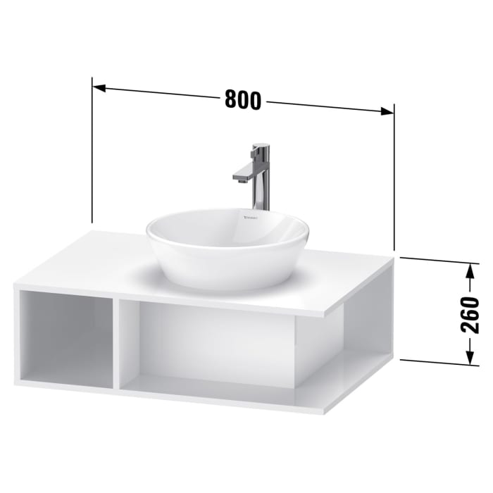 Duravit D-Neo Waschtischunterbau wandhängend, 1 offenes Fach links, 80 cm