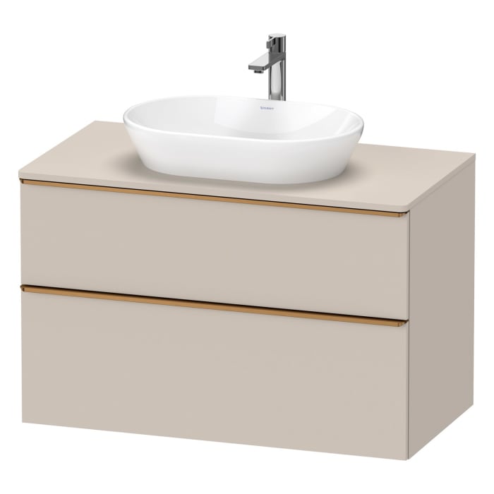 Duravit D-Neo Konsolenwaschtischunterbau 100 x 66,4 cm, 2 Auszüge, Griff bronze gebürstet