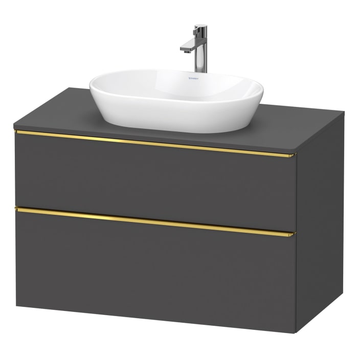 Duravit D-Neo Konsolenwaschtischunterbau 100 x 66,4 cm, 2 Auszüge, Griff gold poliert