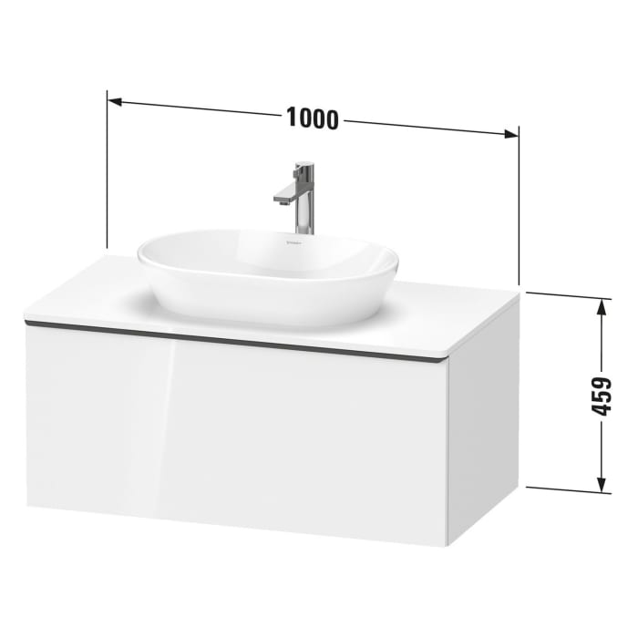 Duravit D-Neo Konsolenwaschtischunterbau 100 x 45,9 cm, 1 Auszug, Griff diamantschwarz