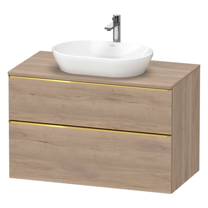 Duravit D-Neo Konsolenwaschtischunterbau 100 x 66,4 cm, 2 Auszüge, Griff gold poliert