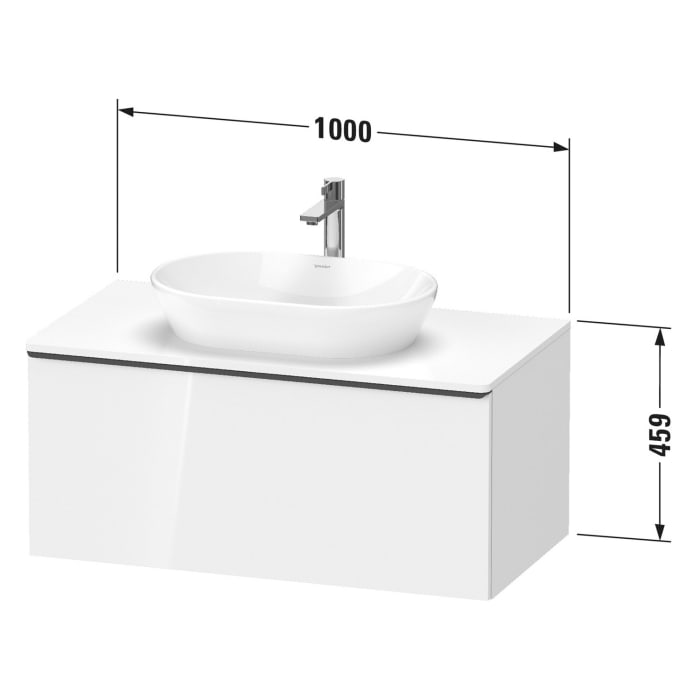 Duravit D-Neo Konsolenwaschtischunterbau 100 x 45,9 cm, 1 Auszug, Griff bronze gebürstet