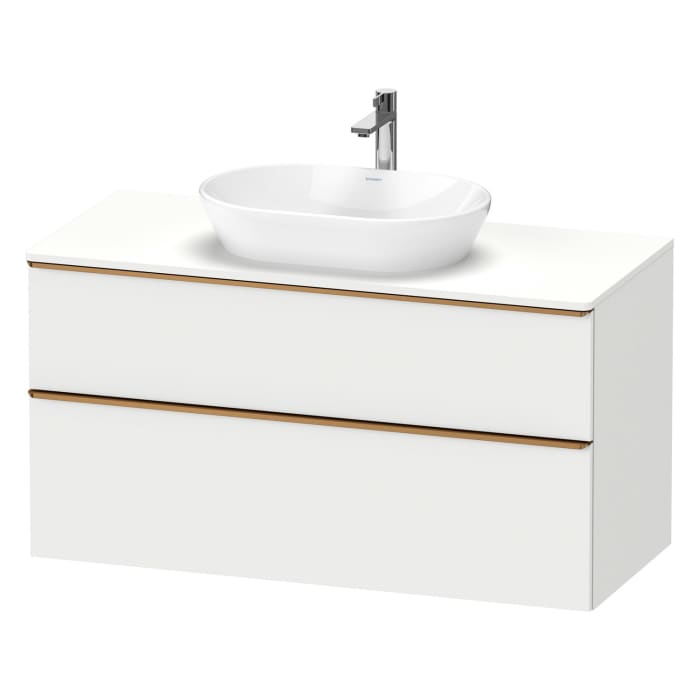 Duravit D-Neo Konsolenwaschtischunterbau 120 x 66,4 cm, 2 Auszüge, Griff bronze gebürstet