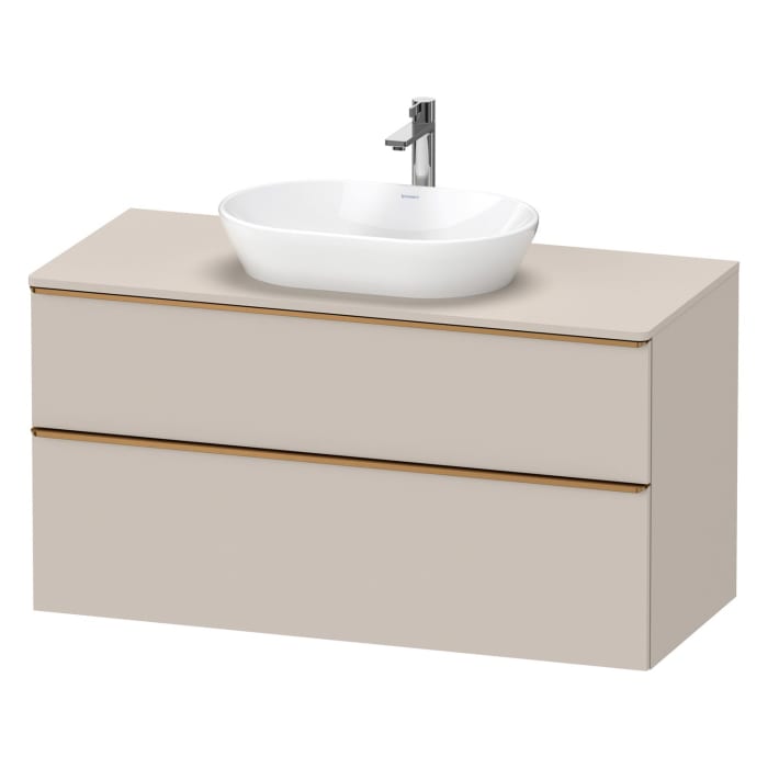 Duravit D-Neo Konsolenwaschtischunterbau 120 x 66,4 cm, 2 Auszüge, Griff bronze gebürstet