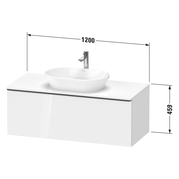 Duravit D-Neo Konsolenwaschtischunterbau 120 x 45,9 cm, 1 Auszug, Griff chrom