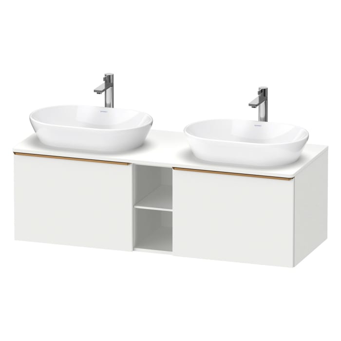 Duravit D-Neo Konsolenwaschtischunterbau für 2 Waschtische 140 x 45,9 cm, 2 Auszüge, Griff bronze gebürstet