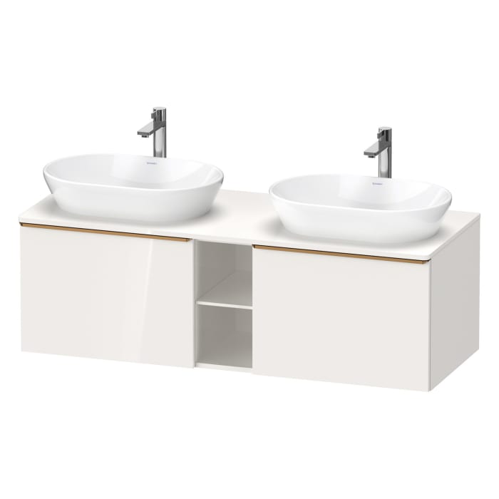 Duravit D-Neo Konsolenwaschtischunterbau für 2 Waschtische 140 x 45,9 cm, 2 Auszüge, Griff bronze gebürstet