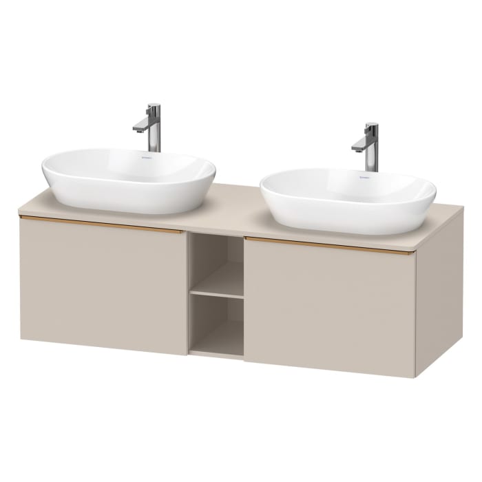 Duravit D-Neo Konsolenwaschtischunterbau für 2 Waschtische 140 x 45,9 cm, 2 Auszüge, Griff bronze gebürstet