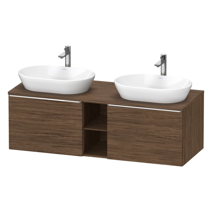 Duravit D-Neo Konsolenwaschtischunterbau für 2 Waschtische 140 x 45,9 cm, 2 Auszüge, Griff chrom