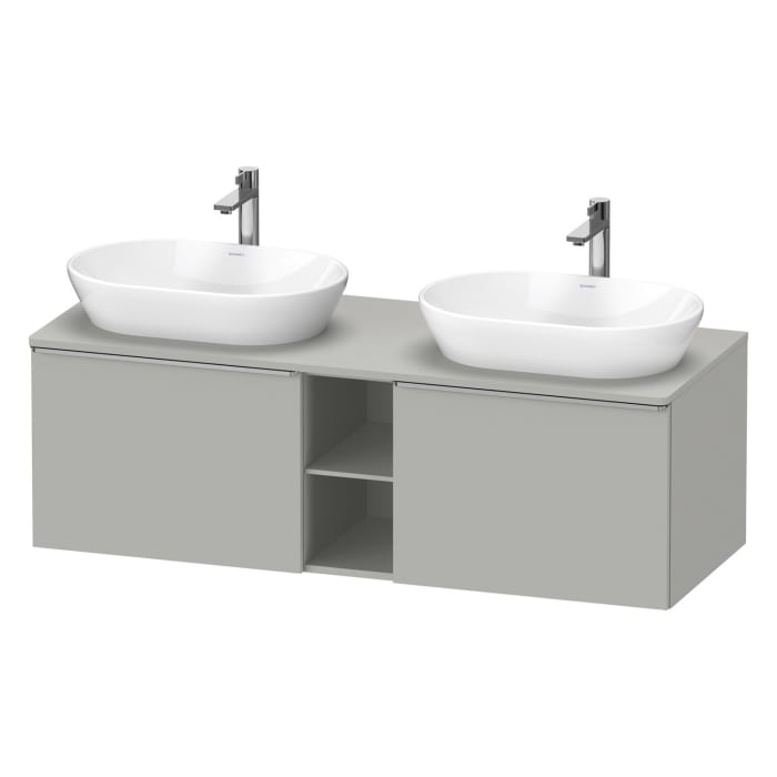 Duravit D-Neo Konsolenwaschtischunterbau für 2 Waschtische 140 x 45,9 cm, 2 Auszüge, Griff edelstahl gebürstet