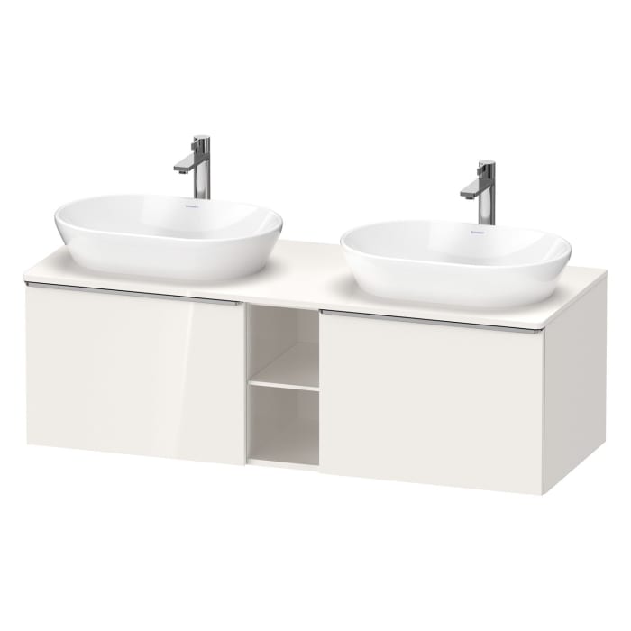 Duravit D-Neo Konsolenwaschtischunterbau für 2 Waschtische 140 x 45,9 cm, 2 Auszüge, Griff edelstahl gebürstet