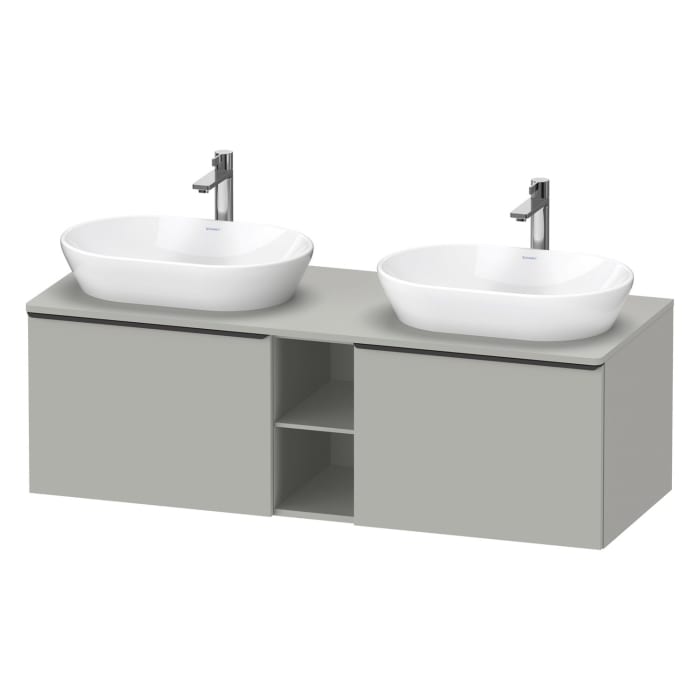 Duravit D-Neo Konsolenwaschtischunterbau für 2 Waschtische 140 x 45,9 cm, 2 Auszüge, Griff diamantschwarz