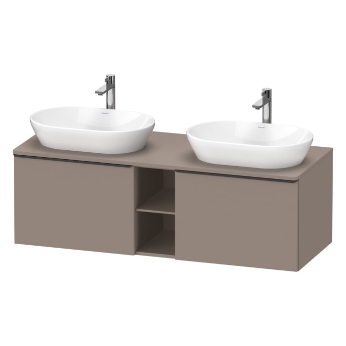 Duravit D-Neo Konsolenwaschtischunterbau für 2 Waschtische 140 x 45,9 cm, 2 Auszüge, Griff diamantschwarz