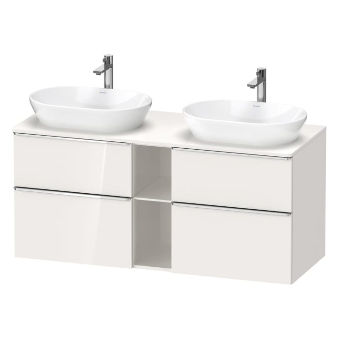 Duravit D-Neo Konsolenwaschtischunterbau für 2 Waschtische 140 x 66,4 cm, 4 Auszüge, Griff chrom