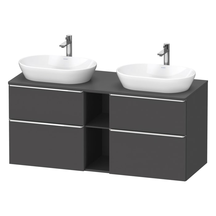 Duravit D-Neo Konsolenwaschtischunterbau für 2 Waschtische 140 x 66,4 cm, 4 Auszüge, Griff chrom