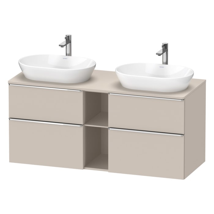 Duravit D-Neo Konsolenwaschtischunterbau für 2 Waschtische 140 x 66,4 cm, 4 Auszüge, Griff chrom