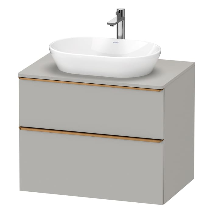 Duravit D-Neo Konsolenwaschtischunterbau 80 x 66,4 cm, 2 Auszüge, Griff bronze gebürstet