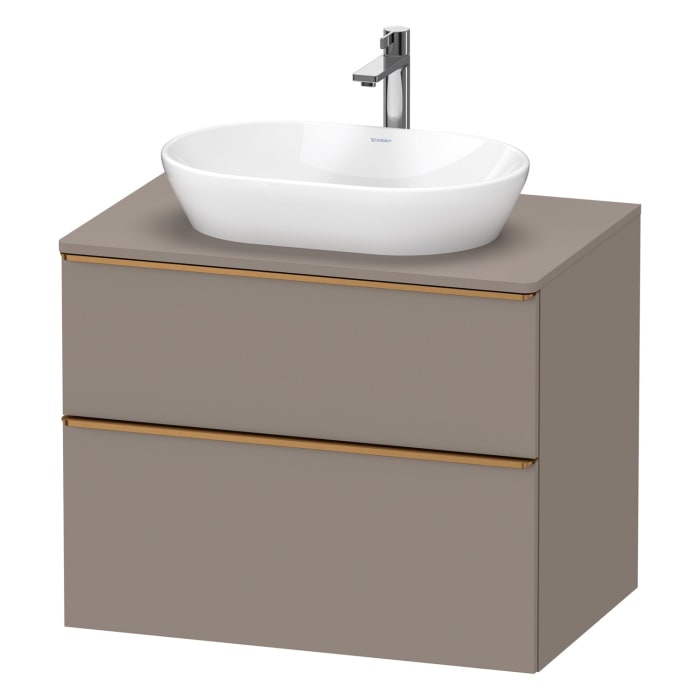 Duravit D-Neo Konsolenwaschtischunterbau 80 x 66,4 cm, 2 Auszüge, Griff bronze gebürstet