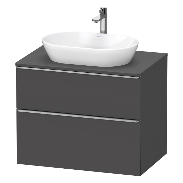 Duravit D-Neo Konsolenwaschtischunterbau 80 x 66,4 cm, 2 Auszüge, Griff edelstahl gebürstet