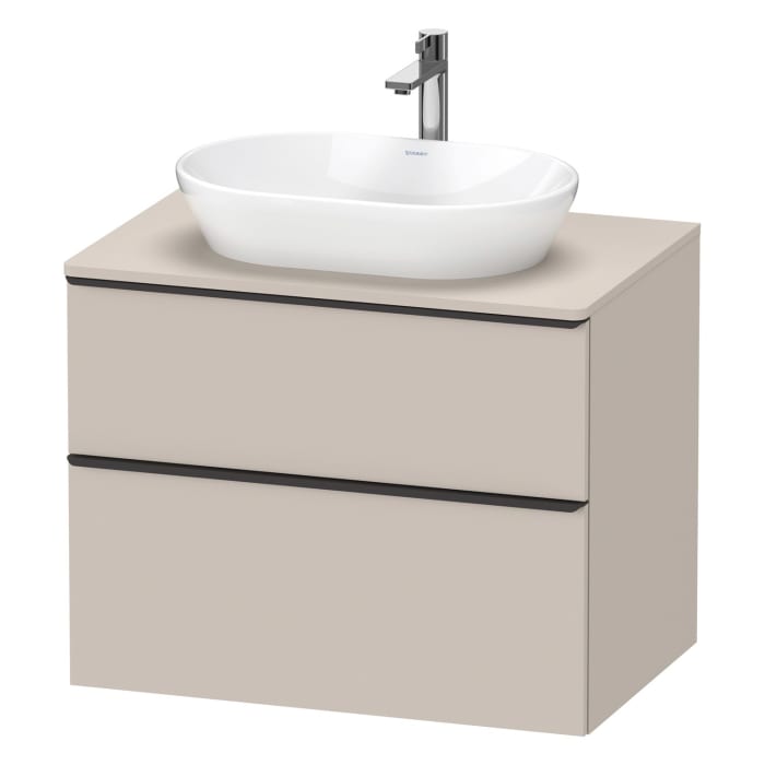 Duravit D-Neo Konsolenwaschtischunterbau 80 x 66,4 cm, 2 Auszüge, Griff diamantschwarz